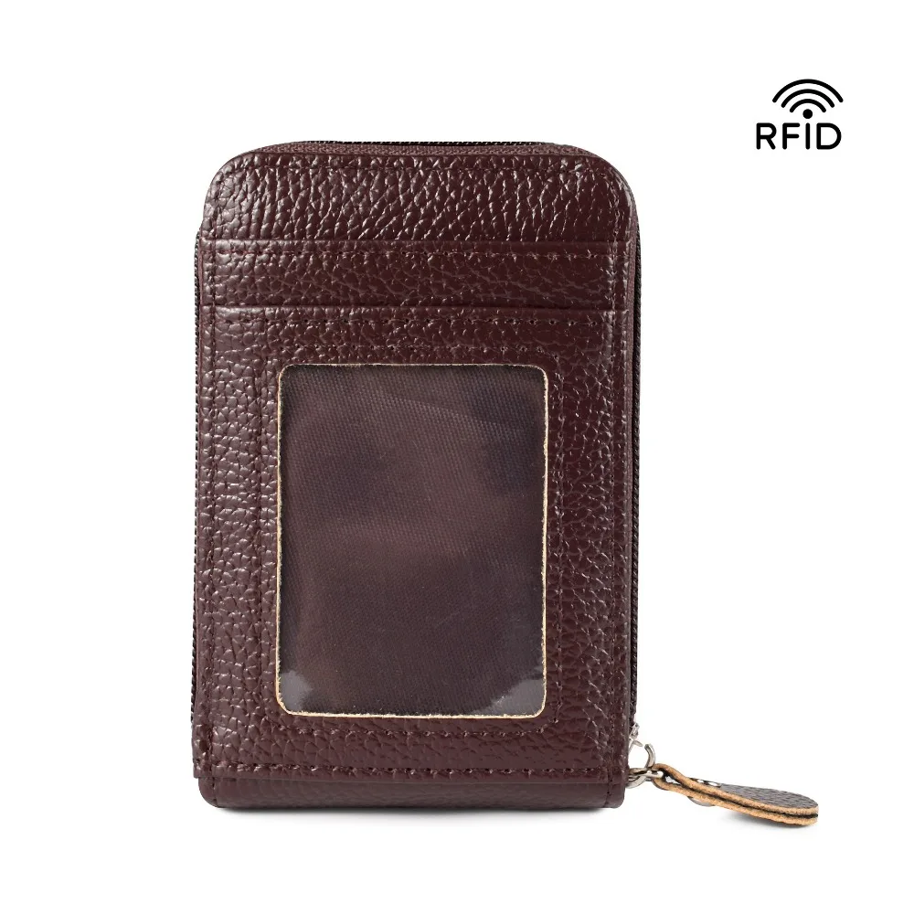Fashion PU Leather Credit Card Holder Anti-theft RFID Blocking Bank Wallets Portable Solid Color Coin Purse Women