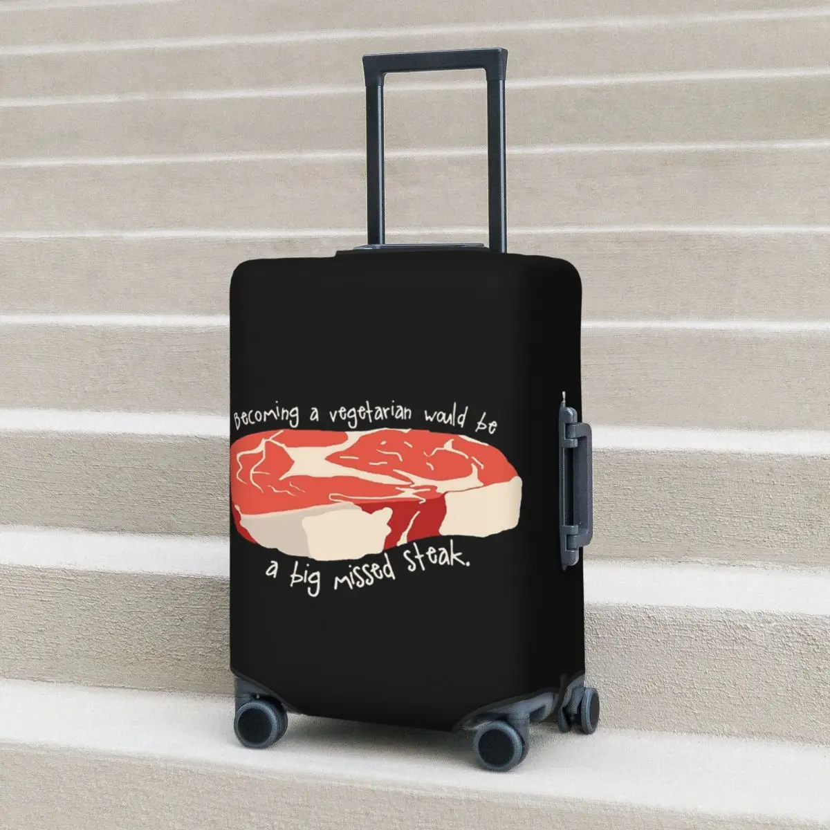 

Забавный стейк, вегетарианский каламбур, защитный чехол для чемодана, эластичные защитные чехлы для дорожного багажа на 18-32 дюймов