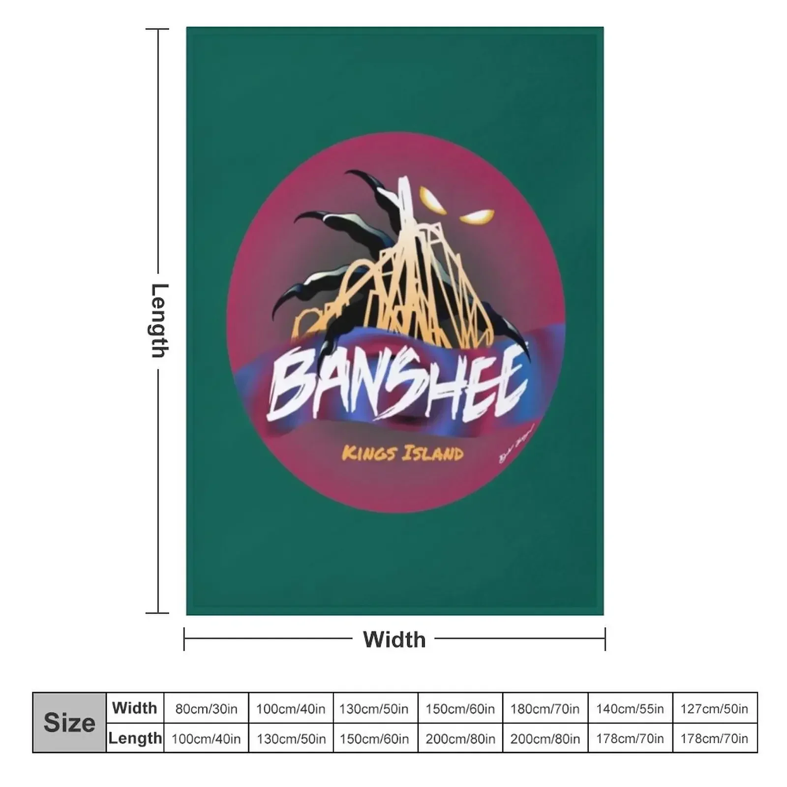 Kings Island Banshee Design Throw Blanket Custom Comforter Thins halloween Blankets