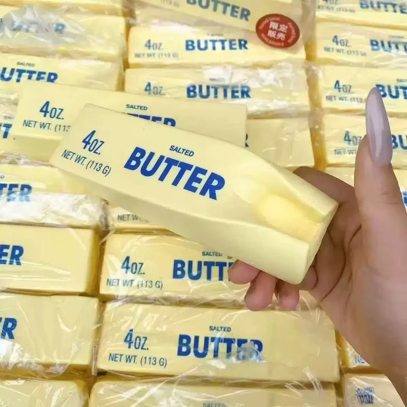 Butter Stick Squishy Fidget Toys Elastic Cheese Stick Funny Squeeze Prank Toy Stress Anxiety Relief Game