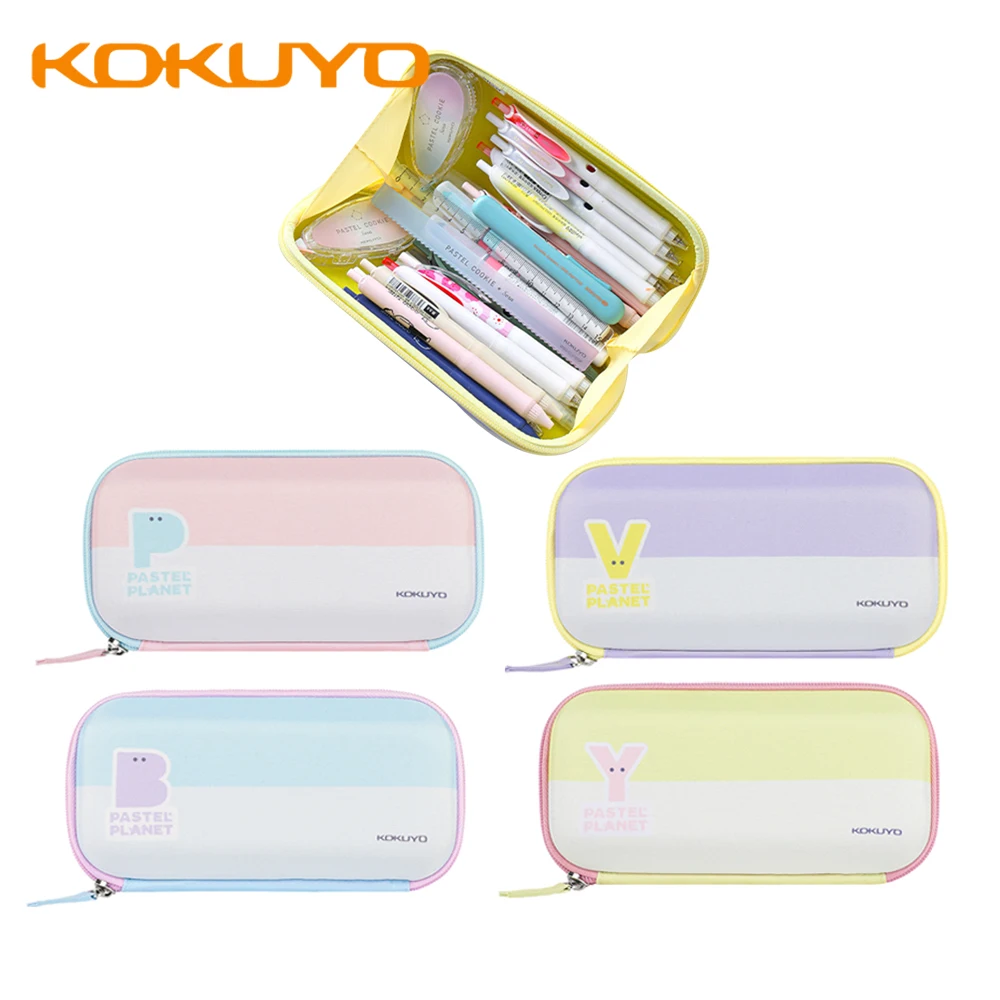 1pcs Japan Kokuyo Pencil Cases Desktop Spreading Large Opening Student Large Capacity Hard Case School Supplies Stationery