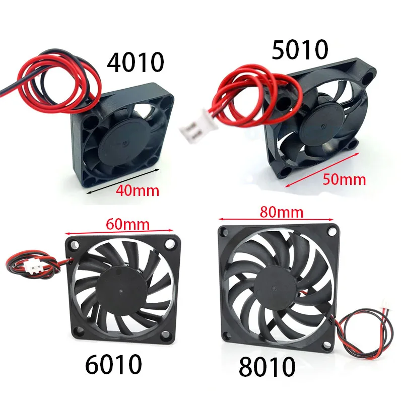 Вентилятор охлаждения 5 В, 12 В, 24 В, 4010 5010 6010 8010, вентилятор охлаждения, детали 3D-принтера, вентилятор охлаждения процессора компьютера, вентилятор радиатора, экструдера