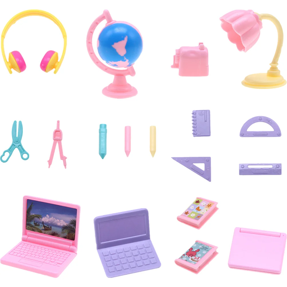 Mini Stationery Set Miniature Toy Kids Girl Toys Girls Dolls Travel Supplies Ruler Model Computer