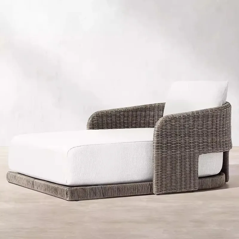 Outdoor courtyard rattan lounge chair, garden villa open-air hotel rattan chair