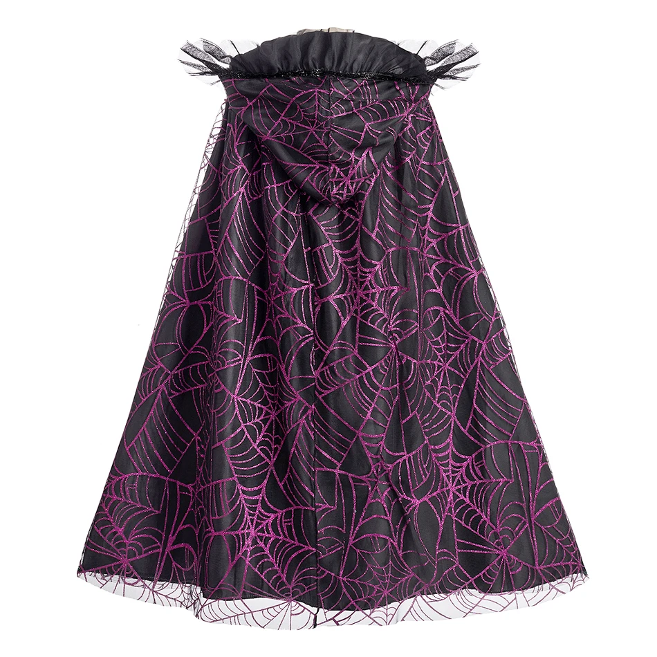 Girls Witch Costume Sets Halloween Wizard Cosplay Cloak Baby Children's Birthday Party Mask Wand Dress Up Performance Clothes