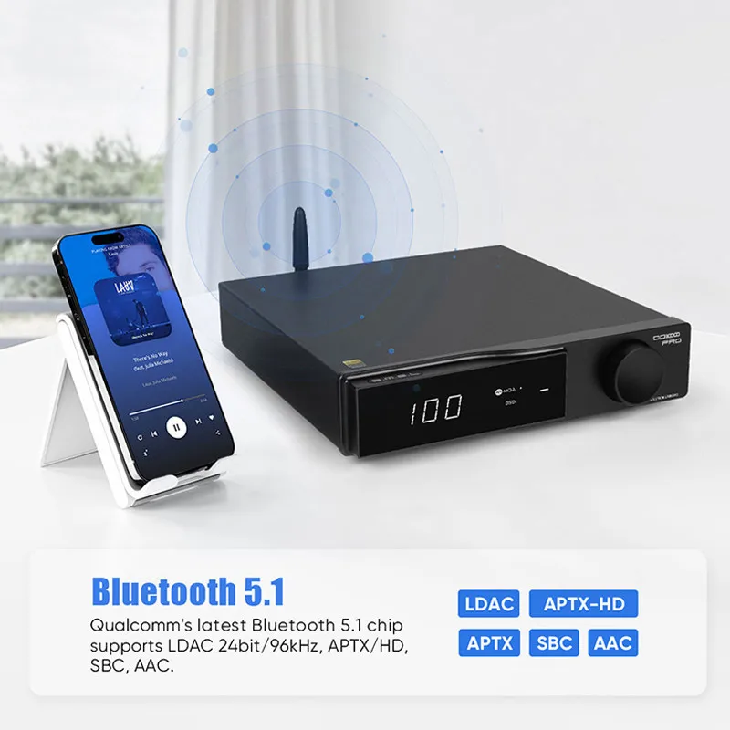 Imagem -05 - Smsl-dac Decodificador Duplo Hi-res Mqa Dac Es9039q2m Duplo Bluetooth 5.1 Dsd512 Opa1612 Hdmi-arc High End Digital Ps4 Do100 Pro