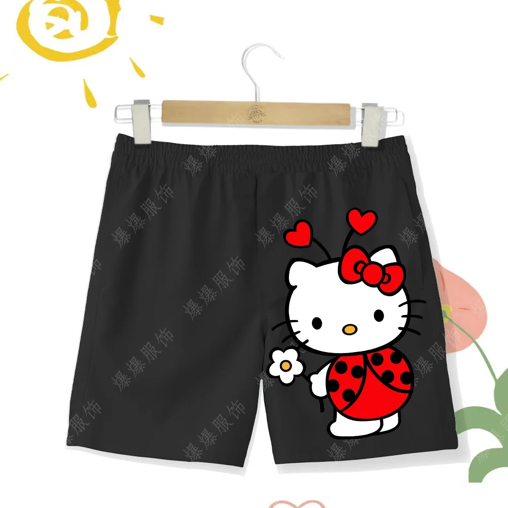 New Children's Fashion Casual Cartoon Print Hello Kitty Girl Cute Boy Outdoor Beach Resort Swimming Pool Breathable Multi Color