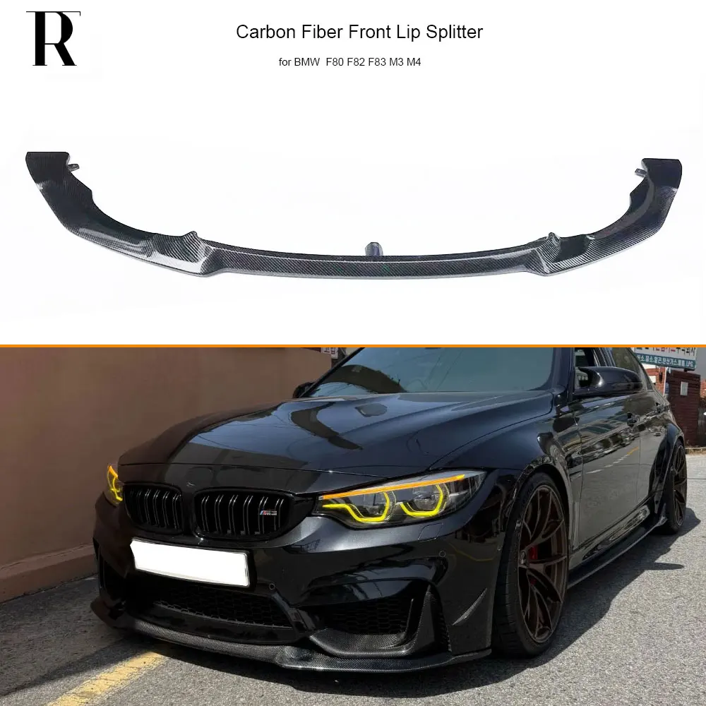 

Губа переднего бампера из углеродного волокна в стиле CS для BMW F80 M3 F82 F83 M4 2014 UP