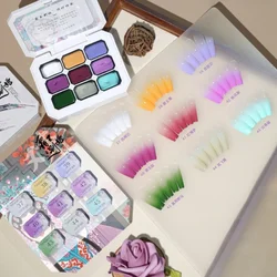 9 Grids In One Ombre Gel Fast Pat Gradient Painting Powder Blusher Design Soak Off UV LED Nail Gel Polish Manicure Products