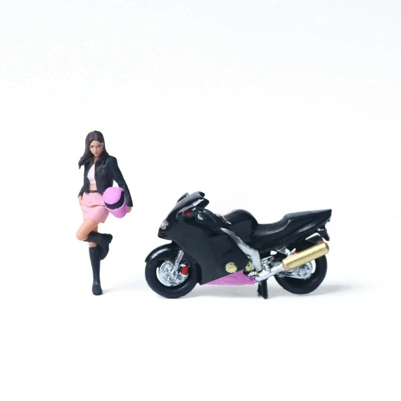 

Sky Blue Motorcycle Girl Resin