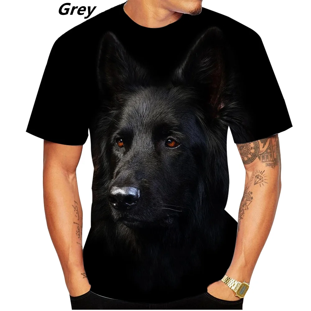 New Design Cute Pet Dog German Shepherd 3D Print T-shirt Funny Stylish Mens and Womens Casual Short Sleeves  Personality T-shirt