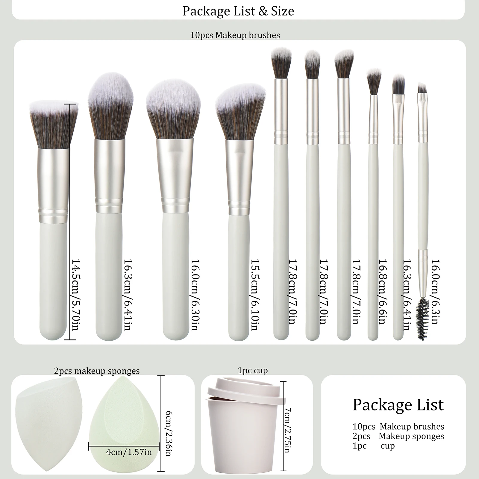 10本の木製メイクブラシセット 高品質合成ファンデーションアイシャドウブラシ メイクスポンジとパウダーパフ付き - 完璧な美しさ