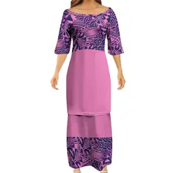 Support Your Design Samoan Puletasi 2022 New Arrivals Super Cheap Samoan Clothes Winter Beach Stretch Social Dress For Female