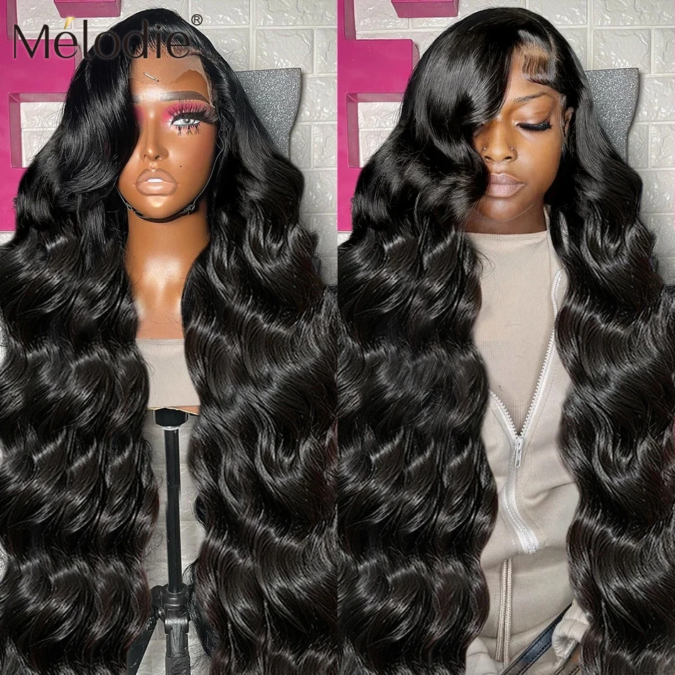 Melodie 32 Inches 250 Density HD Lace Wig 13x6 Human Hair Wigs Glueless PreCut Water Wave Bob 13X4 Front Body Wave For Women