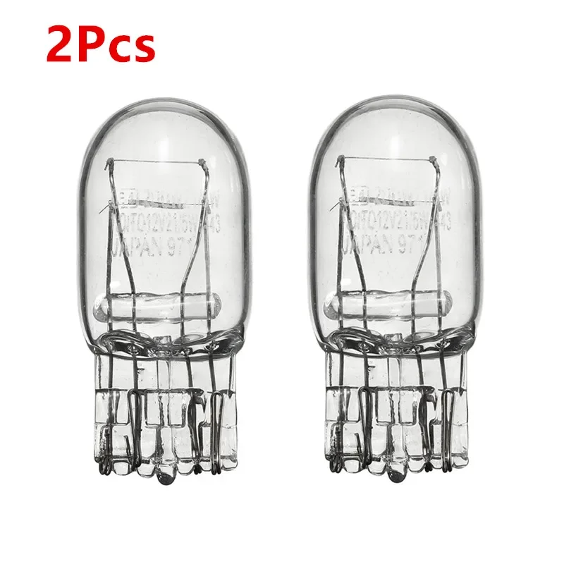 Lâmpada de halogênio de vidro transparente, lâmpada diurna, luzes de giro DRL, lâmpadas de cauda de freio, 7443, 3800K, T20, W21, 5W, 2Pcs