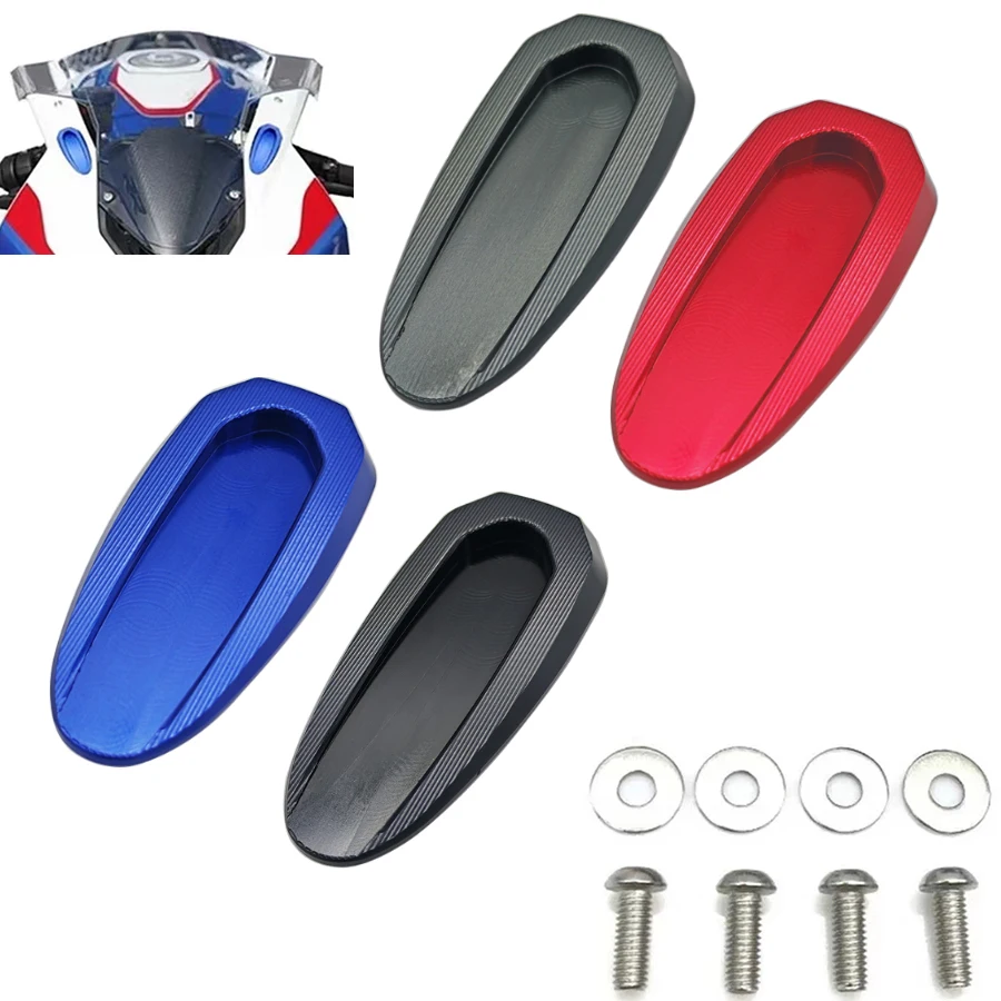 Cubierta de la Base del espejo retrovisor para BMW S1000RR, M1000RR, 2020, 2021, 2022, 2023, eliminador de accionamiento del parabrisas, cubierta del agujero del espejo