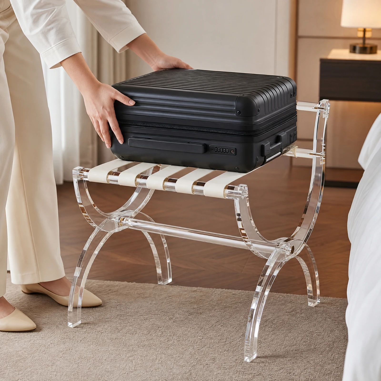 support-de-bagages-portable-avec-pieds-incurves-support-de-valise-pliable-peu-encombrant-support-de-valise-en-acrylique-elegant-pour-les-chambres-d'hotel
