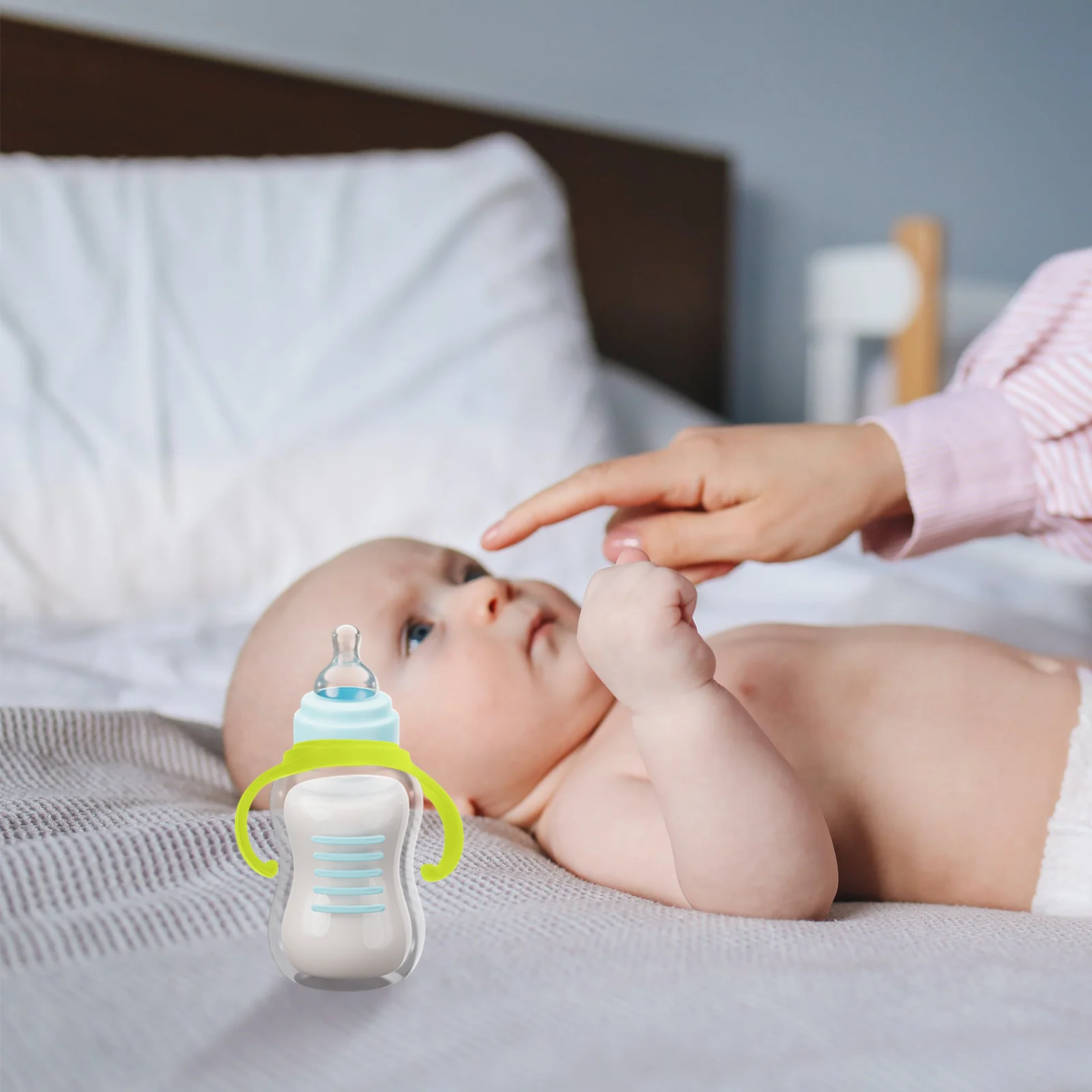 

5Pcs Universal Baby Bottle Handles for Wide Neck Bottles Ergonomic Plastic Non Slip Grip Dishwasher Safe for Infant