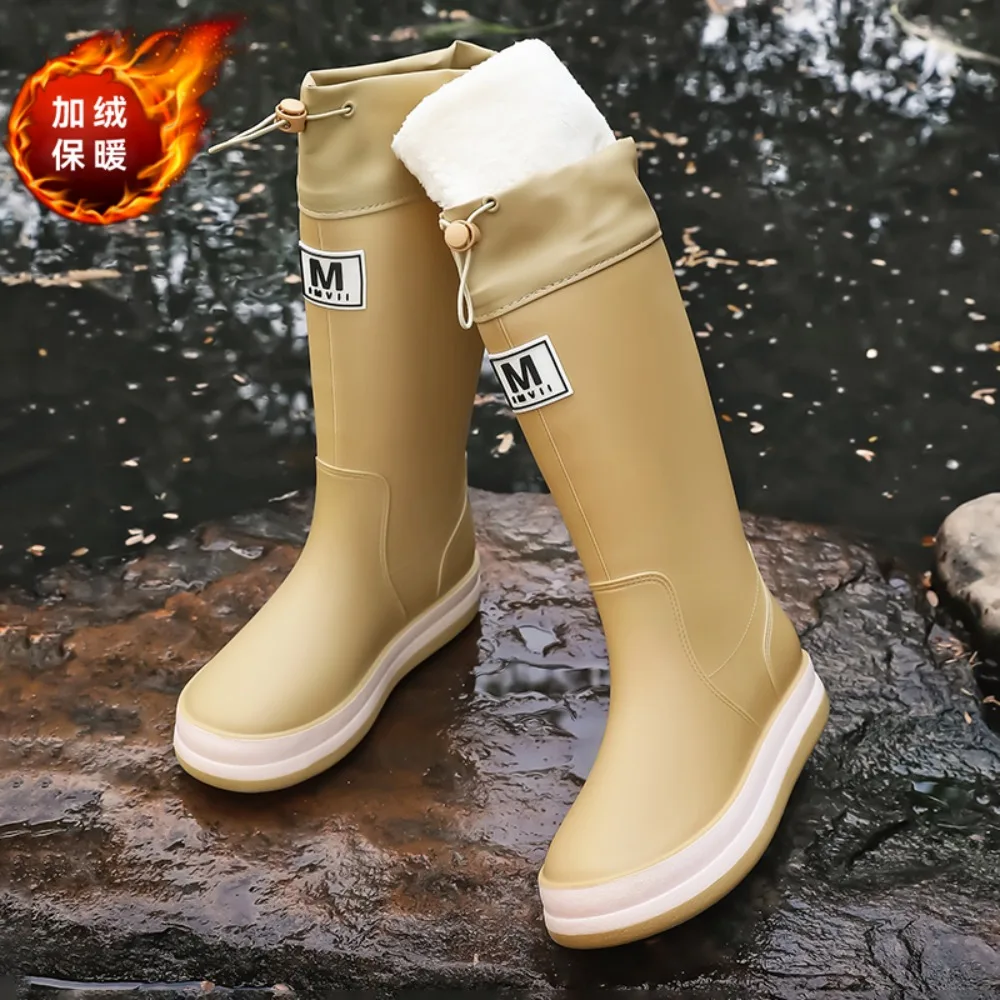 2026 احذية المطر النساء المضادة للانزلاق الاتجاه خفيفة الوزن أحذية المطر الناعمة في الهواء الطلق الصيد سميكة وحيد أحذية مضادة للماء موضة مريح 2024 #6