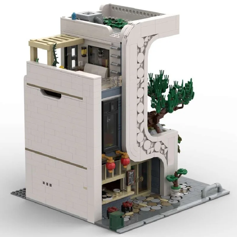 2295 قطعة MOC مدينة شارع المشاهد وحدات فاخرة السوشي منزل بنة لتقوم بها بنفسك التعليمية الجمعية ألعاب أطفال هدايا عيد الميلاد