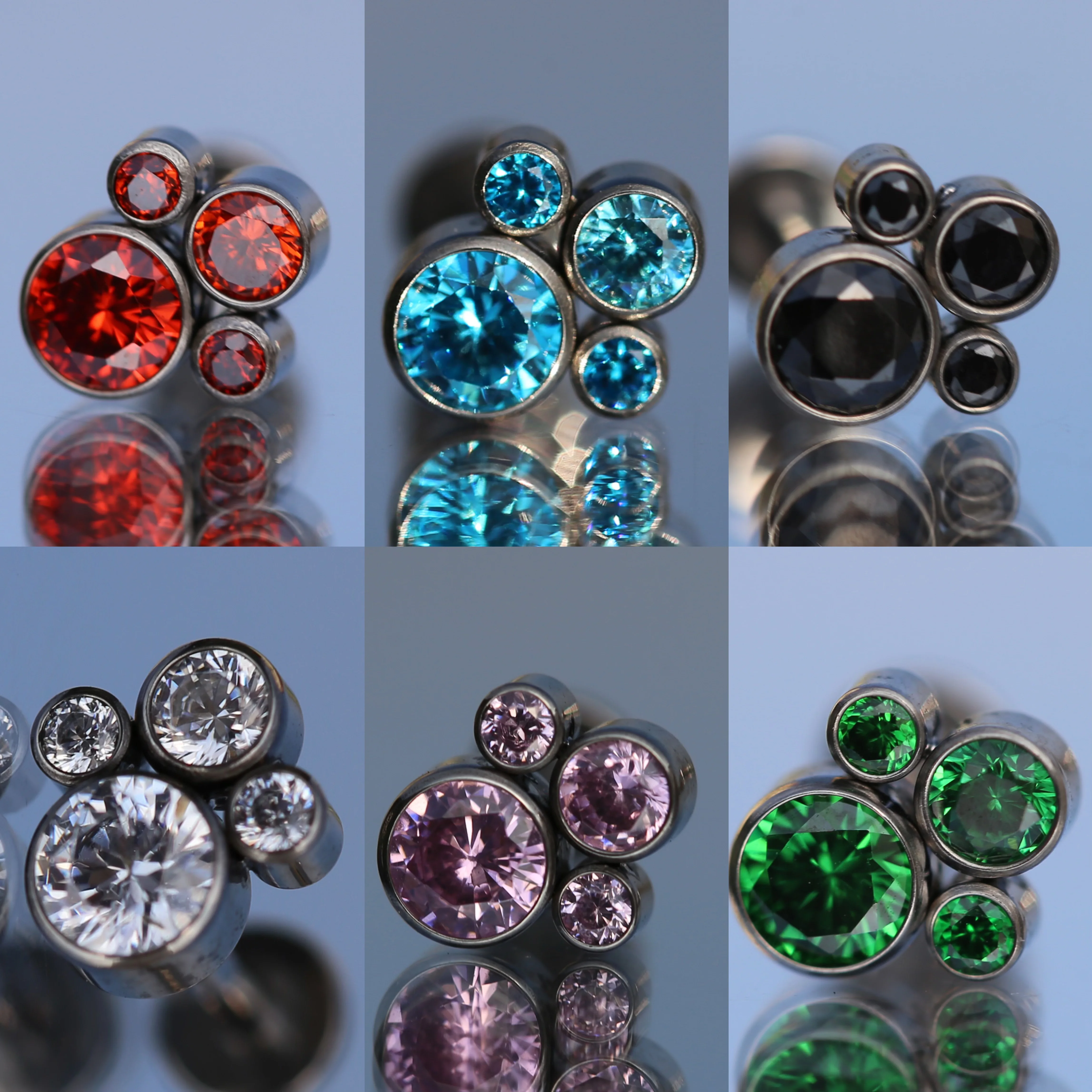 16G Implant Grade Titanium ASTM F136 Internal Thread Cat Paw Labret CZ Cartilage Daith Lip Studs Piercing Body Jewelry