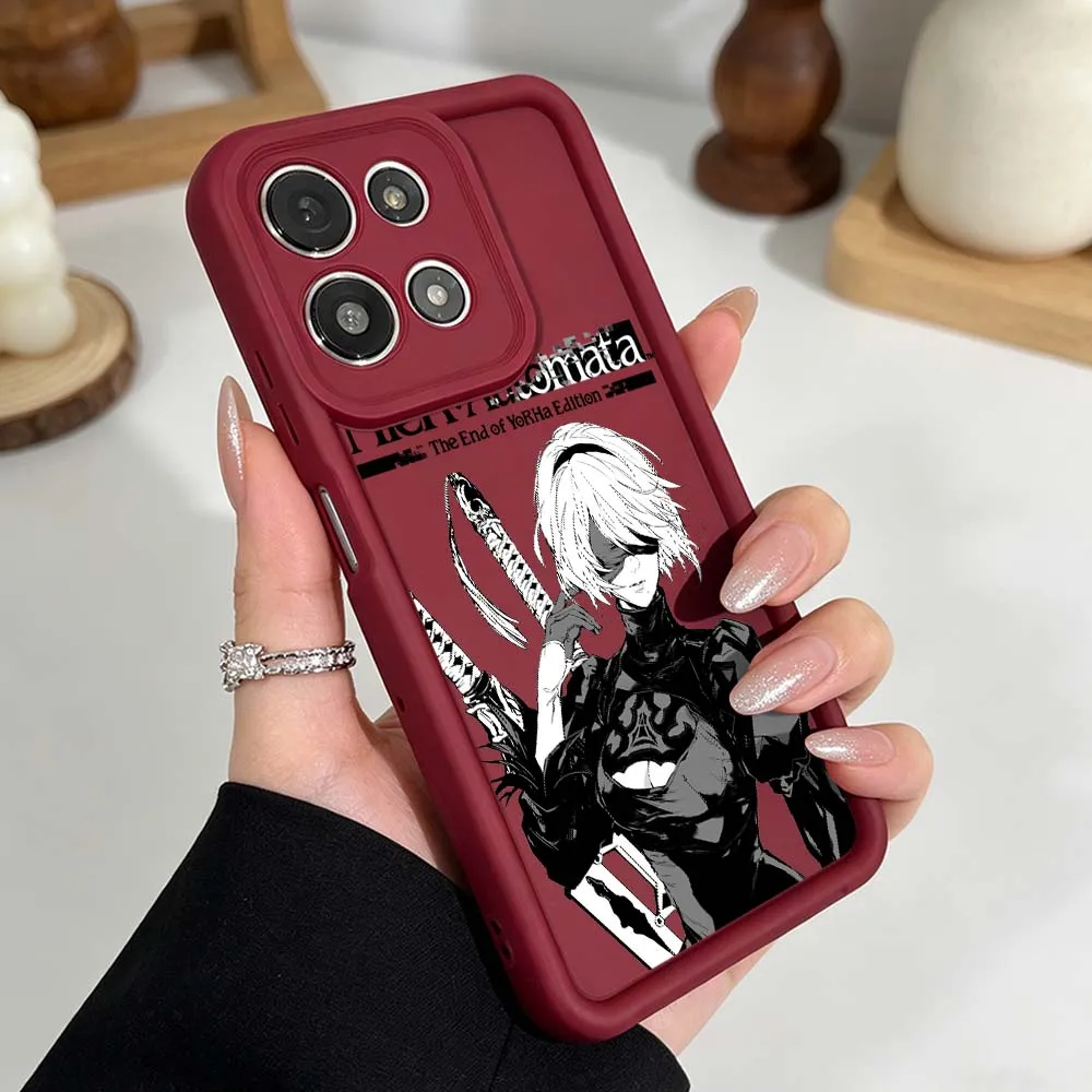 NieR Automata Anime Phone Case For Motorola Moto G86 G85 G75 G56 G06 Edge 70 60 50 Fusion Eye Ladder Silicone Cover view 6