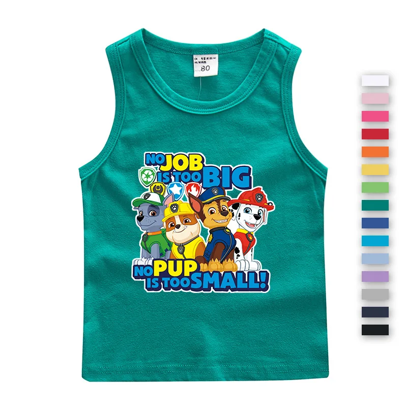 Paw Patrol Cotton T-shirt for Chlidren Girl Clothes Spin Master Vest Kids Clothing for Boys Tops Anime Printed Fashionable Tees