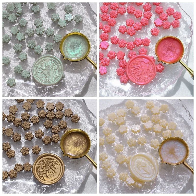 

100pcs/bag Sakura Wax Seal Beads, Red cherry Colors Sealing Wax Beads for Letters, Cards, Wedding Invitations, Gift Wrapping