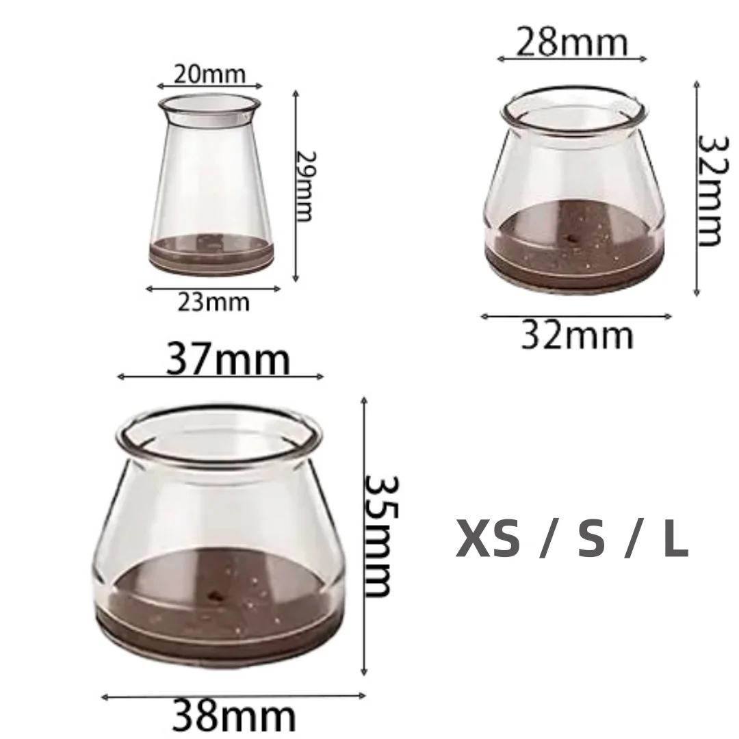 20個の極小椅子脚フロアプロテクター、床を保護するシリコンカバー、堅木張りの床用バースツール脚プロテクターキャップ