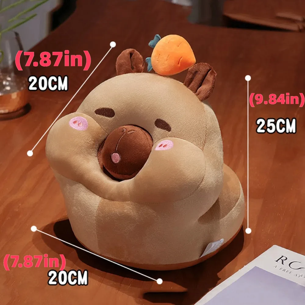 Rundes Capybara-Nickerchenkissen mit Gesicht nach unten, Cartoon-Capybara-Tischstützkissen, niedliches, flauschiges Capybara-Plüschkissen, Bibliothek