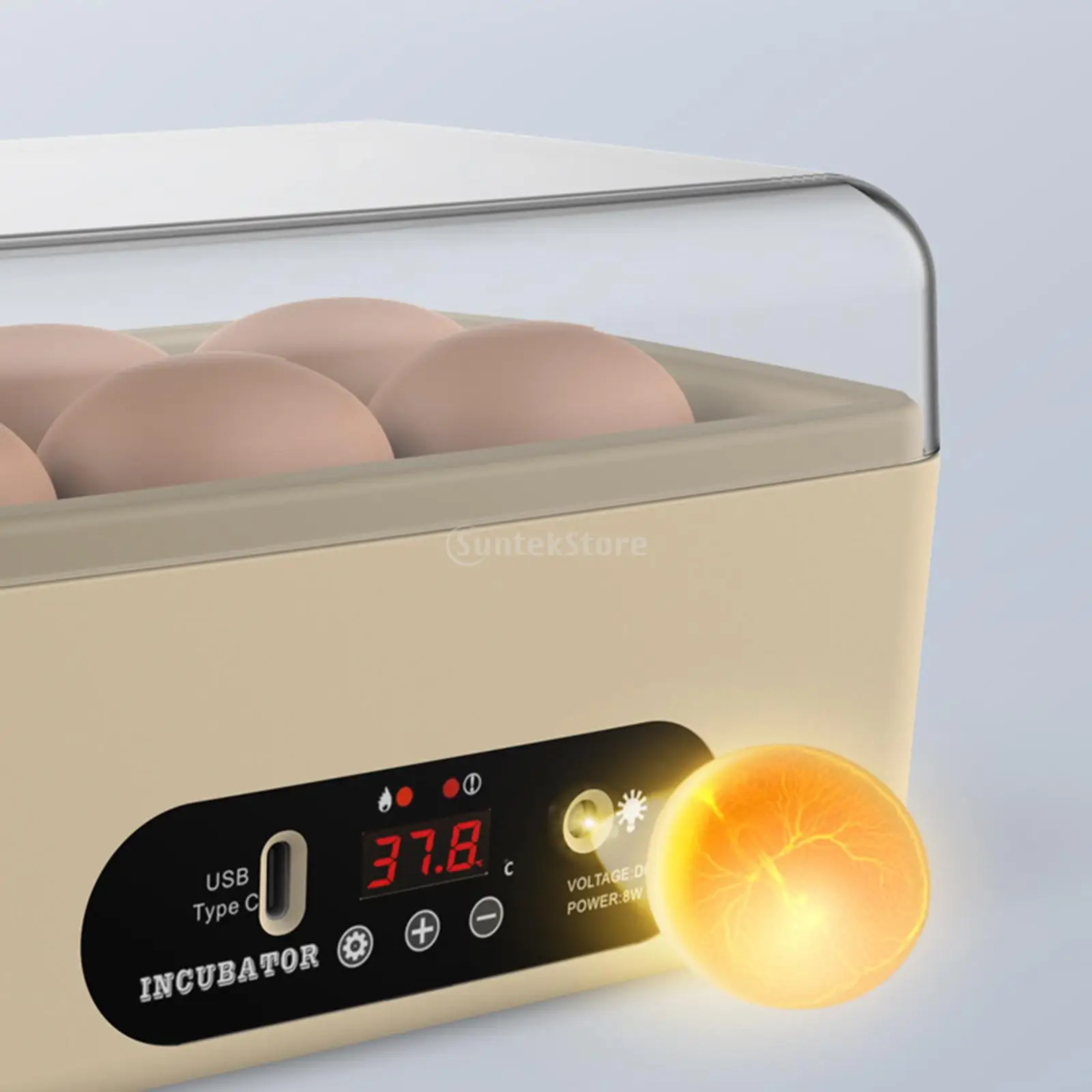 6 Eggs Automatic Egg Incubator Poultry Hatching Machine Mini Turning Temperature Control Breeder for Chicken Birds Duck Goose