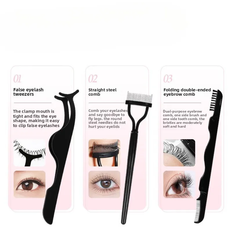 4 pçs conjunto de modelador de cílios com almofadas de substituição para mulheres cílios curling pinças clipes lash rímel varinhas escova ferramenta de maquiagem