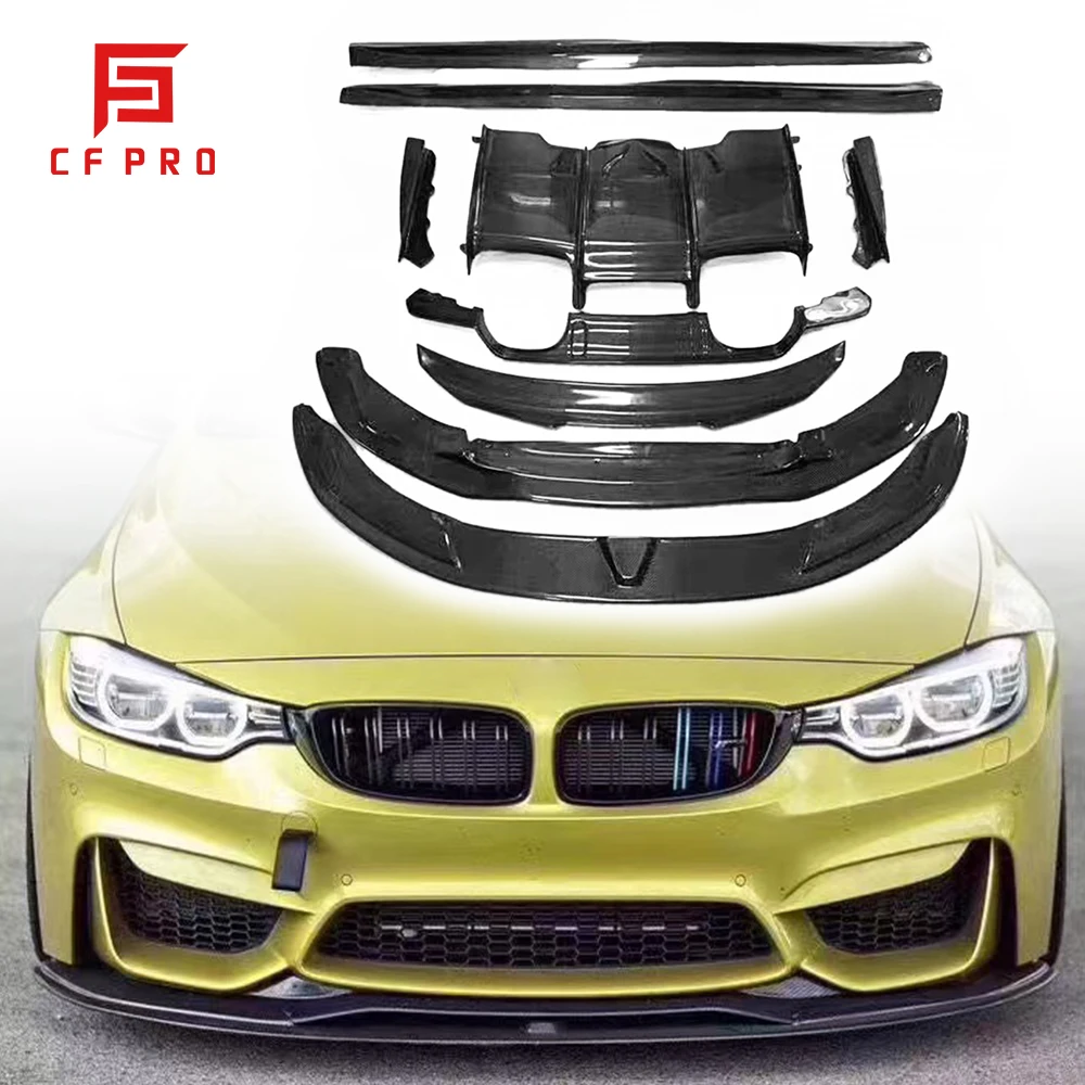 

Для BMW M3 M4 F80 F82 комплект для тела из углеродного волокна Улучшенный стиль PSM Передняя фотоюбка спойлер