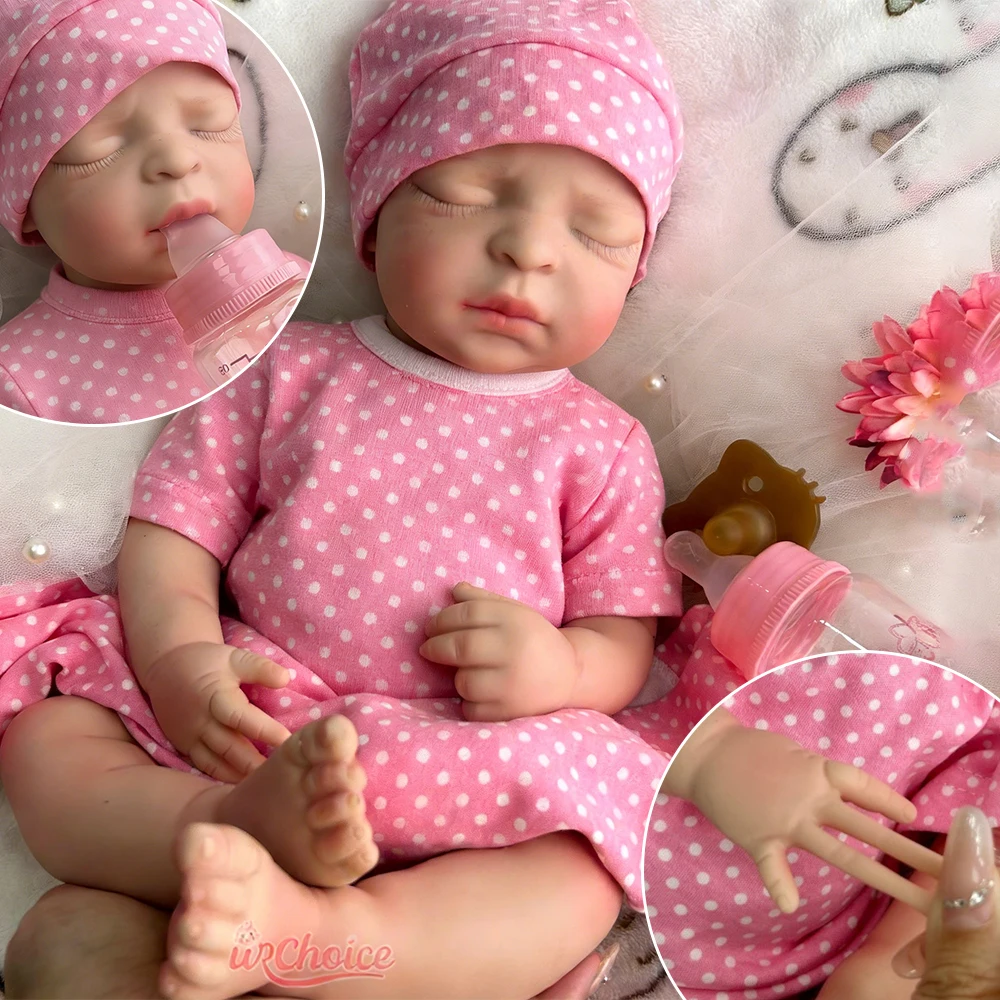 

44cm Full Soft Silicone Reborn Baby Girl for Expectant Mothers Realistic Handmade Visible Veins Weighted Doll for Christmas Gift