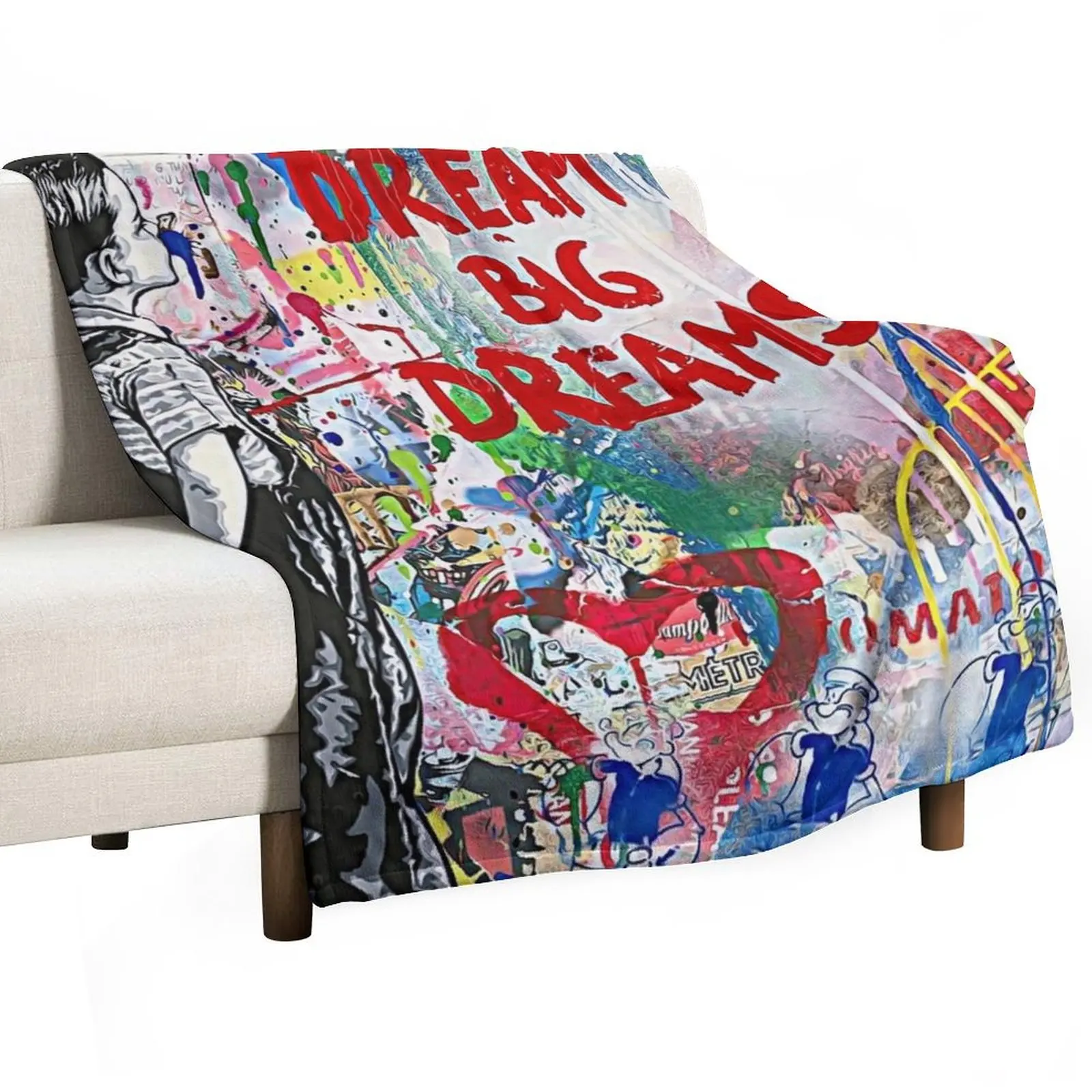 Banksy Dream Big Dreams Throw Blanket Beautifuls Custom Large Bed Fashionable Blankets For Bed Extra Large Throw Blankets