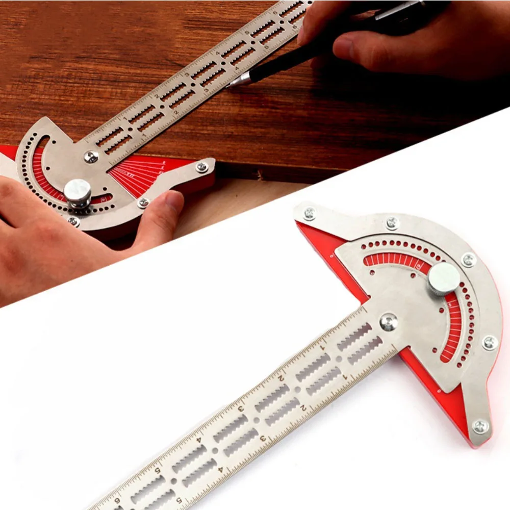 15inch Stainless Steel Woodworkers Edge Ruler Protractors Angles Woodworking Ruler Angles Measure Tool