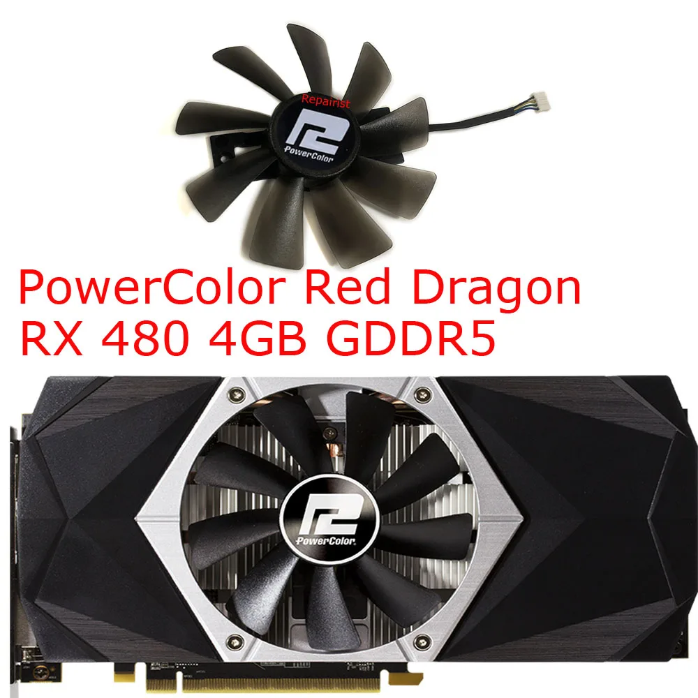 100mm Diameter,0.45A,4Pin,GAA8S2U,RX480 GPU VGA Fans,For Powercolor AXRX 480 4GBD5-3DHDV2,Graphics Card Cooling,Replace GAA8B2U