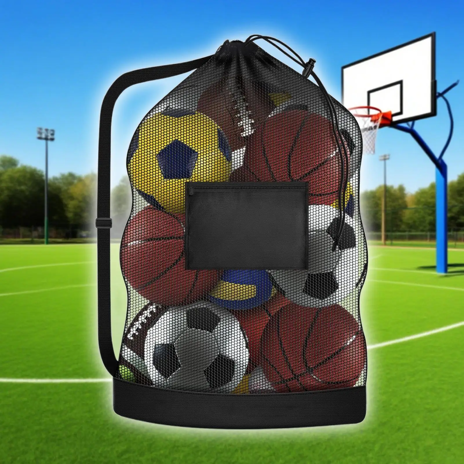 Bolsa de malla para balón de fútbol, bolsa organizadora de voleibol de gran capacidad, accesorios deportivos, bolsa de red para adolescentes, mujeres, jóvenes, hombres y amigos