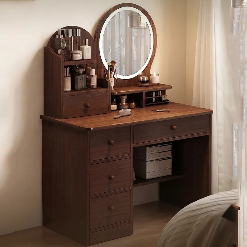 

Cabinet Bedroom Vanity Table Mirror Makeup Drawers Luxury Women Tall Dressing Table Organizer Vestidores Lounge Suite Furniture