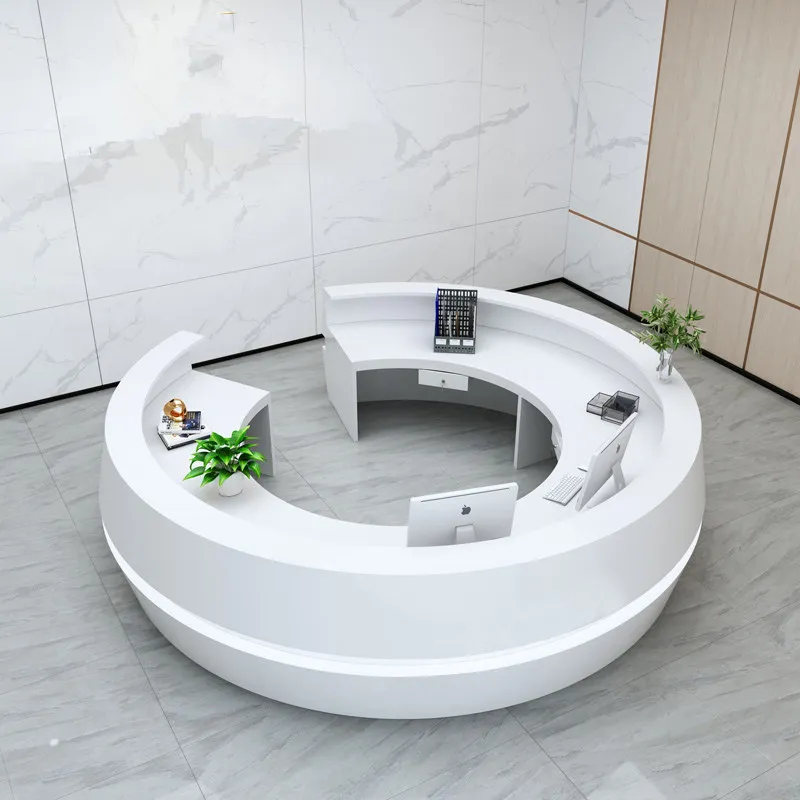 Paint front desk circular arc company beauty salon hospital administrative hall service desk modern reception desk high-end cust