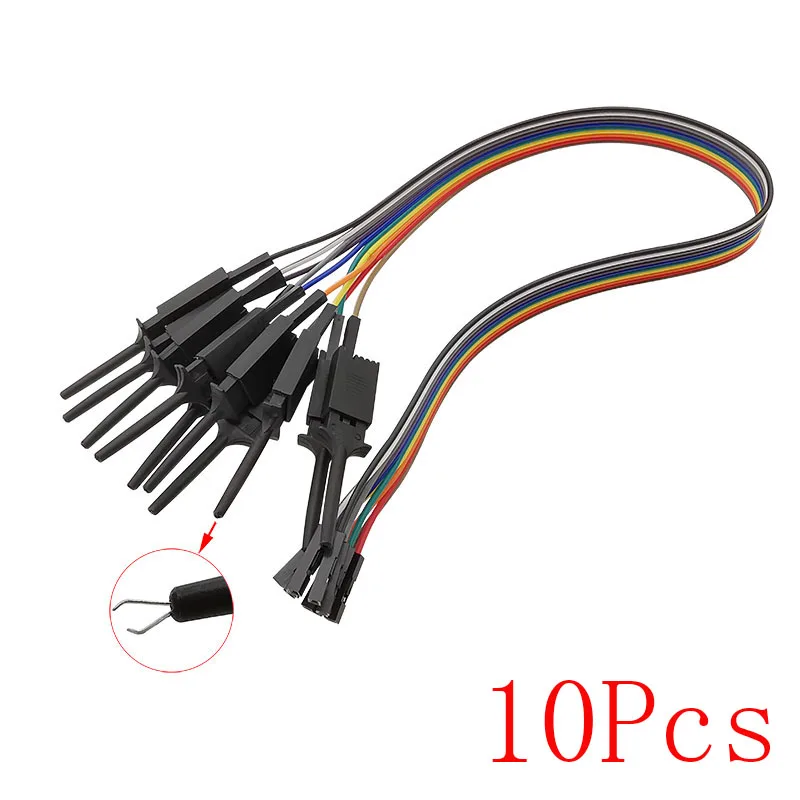 20/30CM Test Haken Clip Logic Analysator Kabel Greifer Sonde Jumper Draht Klemme Kit Gelb/Rot/schwarz/Grün/Weiß/Blau