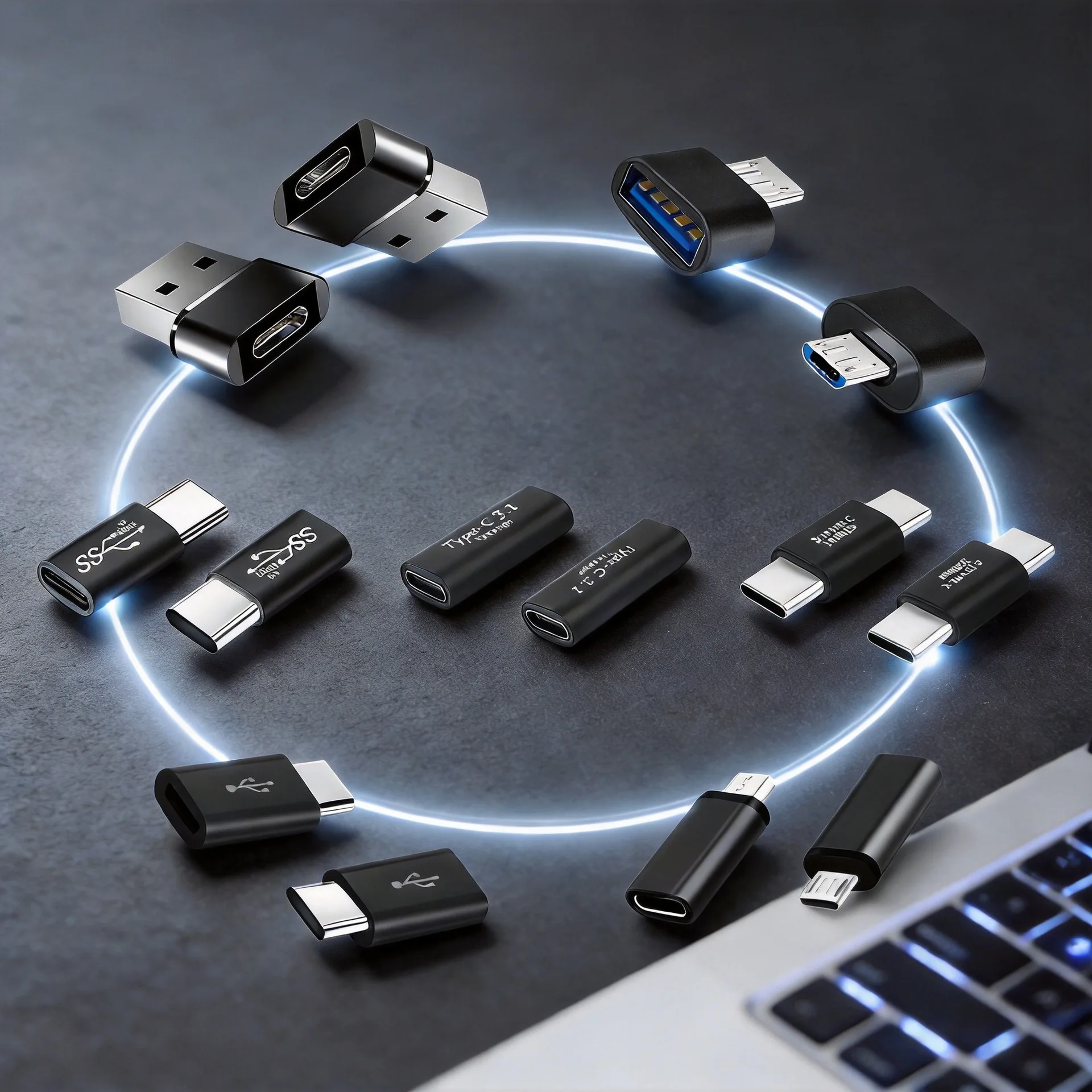 7-Piece Adapter Set for Mobile Phone, Computer and Car, Supports Charging and Data Transmission