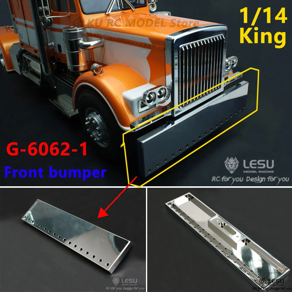 

LESU 1/14 RC Tamiya Тяговый грузовик Модель игрушки King Global Line GL Металлический алюминиевый передний бампер 3 мм Освещение G-6062-1 Обновление деталей