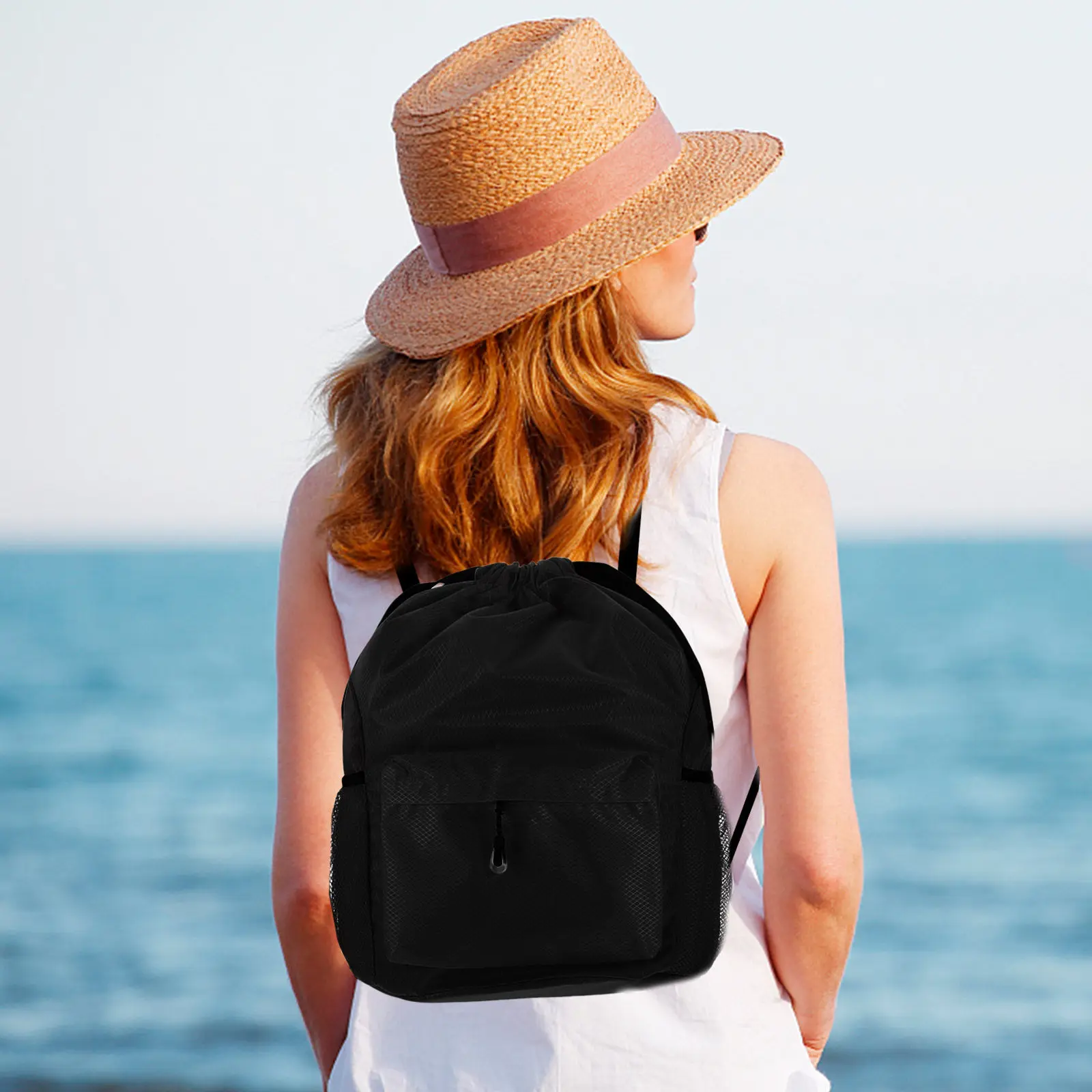 

Рюкзак из ткани Оксфорд большой вместимости для мужчин, женщин, студентов, для путешествий, пляжного волейбола, футбола, тренировок, спортивный, на шнурке