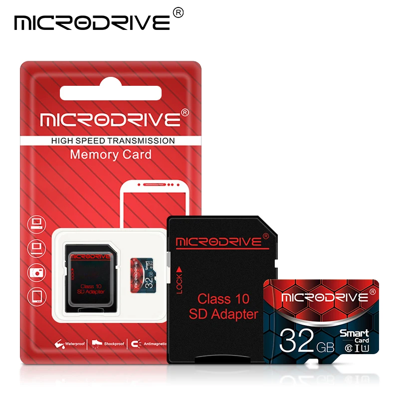 بطاقة SD صغيرة 8GB 16GB 32GB الفئة 10 بطاقة الذاكرة الصغيرة عالية السرعة 64gb للهواتف/قرص/كاميرا 128gb 256gb مايكرو فلاش TF بطاقة