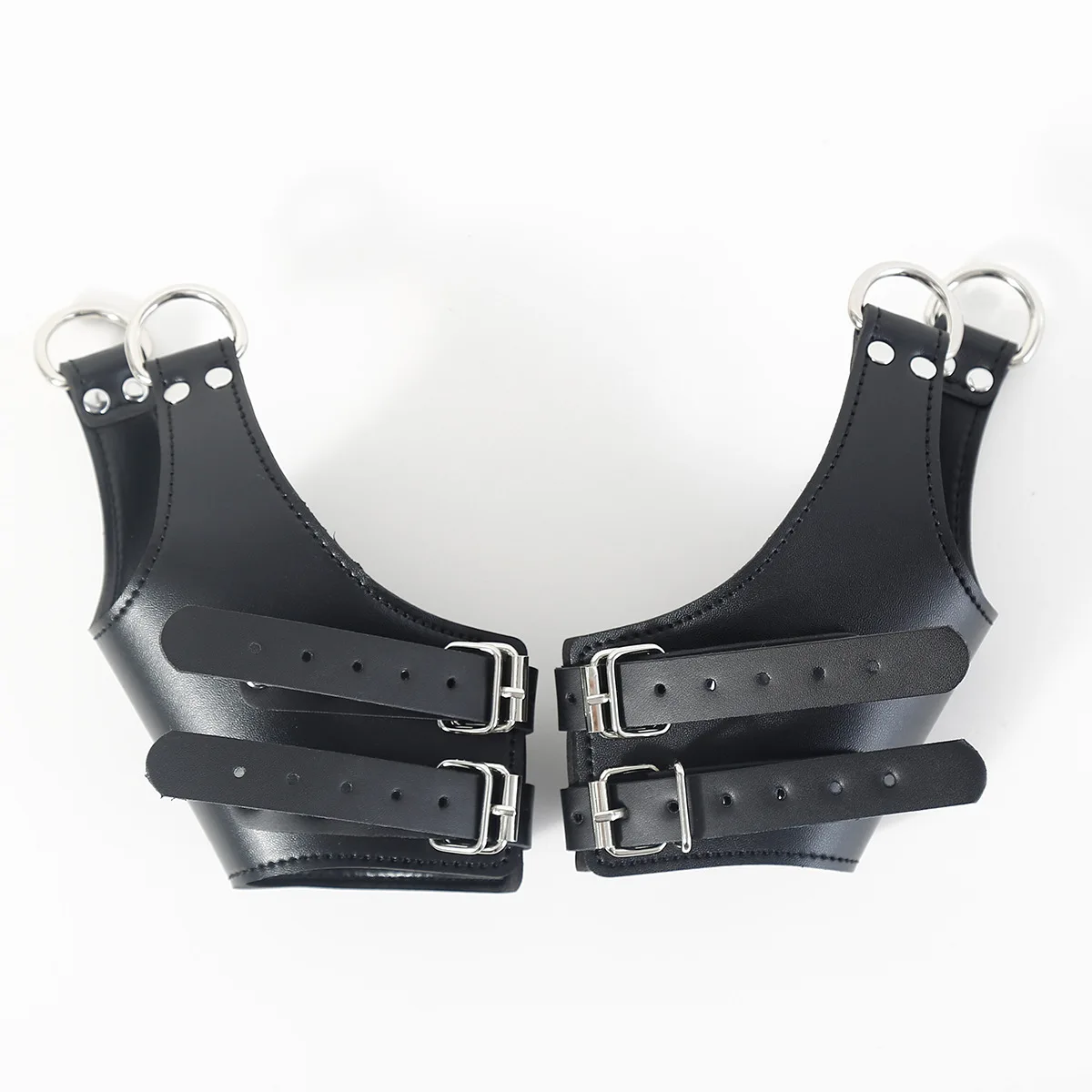 Productos para adultos, esposas de cuero negro, juguetes sexuales para hombres y mujeres, esposas colgantes de bondage para entrenamiento