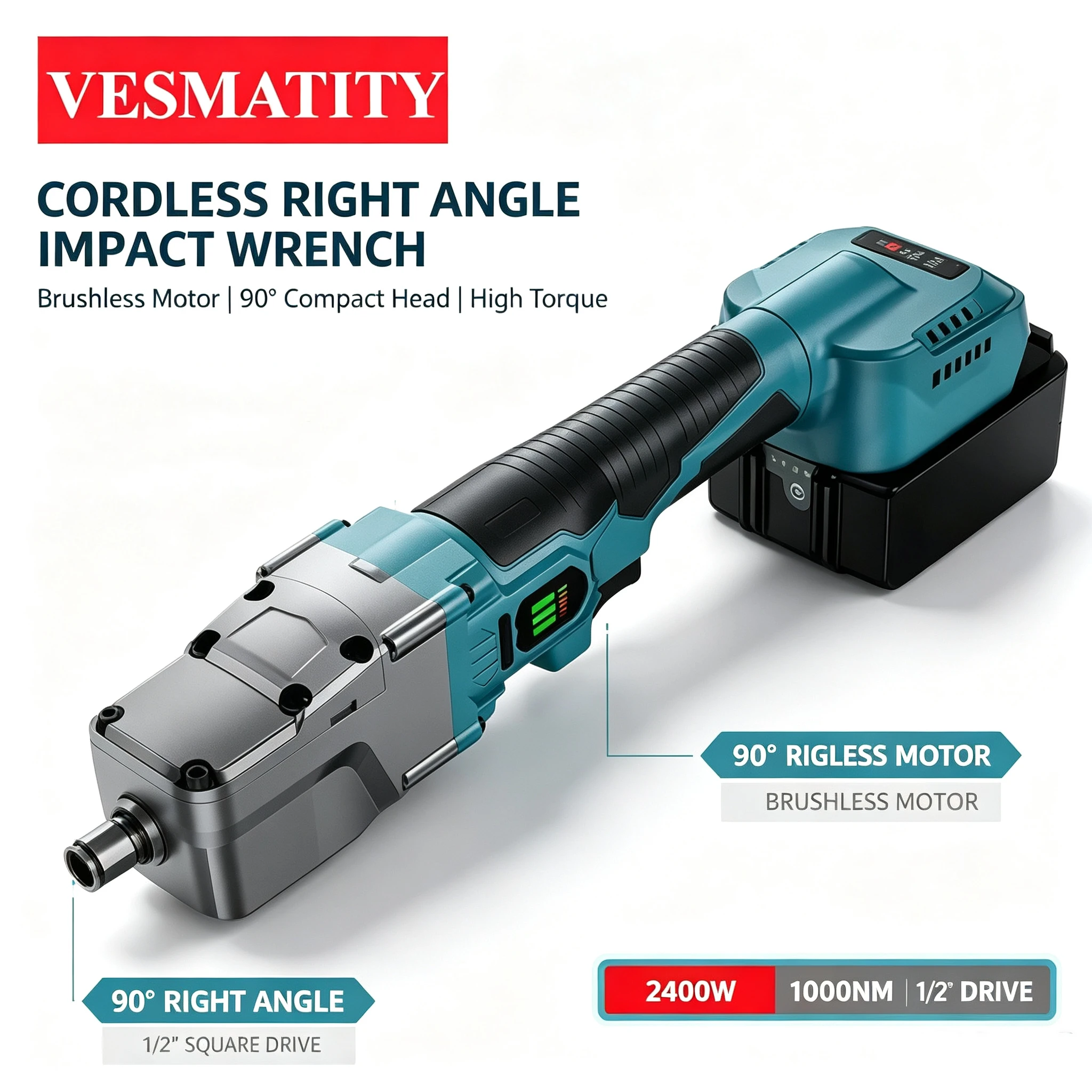 220FT Brushless Cordless Ratchet Wrench, Hand-held Electric Wrench 1/2