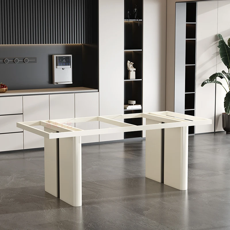 

Minimalist dining table legs bracket metal feet stone table legs rock slab large plate dining table feet marble tea