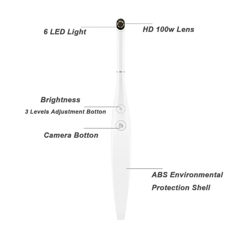 USB 1080P Dental Camera Intraoral Light 6 LED Oral Care Endoscopy Tooth Inspection Dentist Device WiFi For iPhone iPad Android
