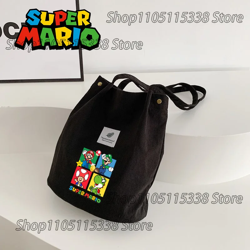 Bolso de mano de Super Mario Bros con dibujos animados, personaje de Anime Luigi Princess Peach, almacenamiento de gran capacidad, bolso de hombro que combina con todo, nuevo